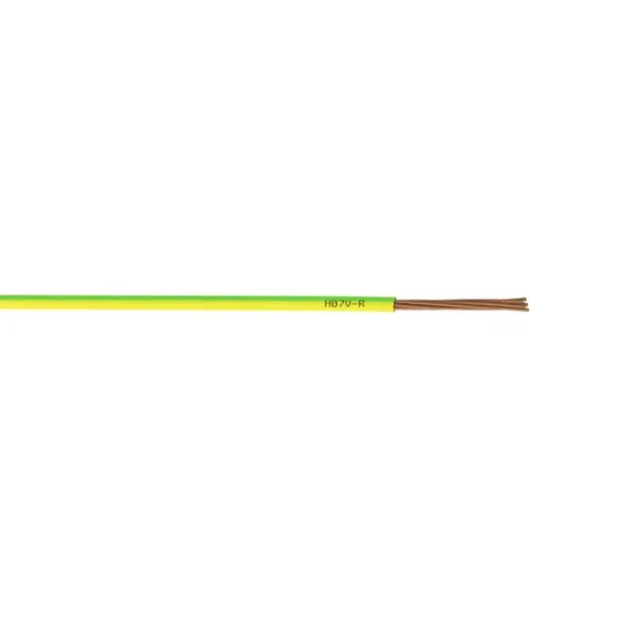 Fil électrique 10 mm² à la coupe vert - jaune
