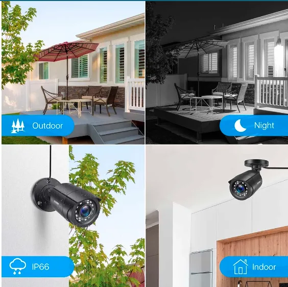 6 Caméras de sécurité jour nuit système de vidéosurveillance – Image 2